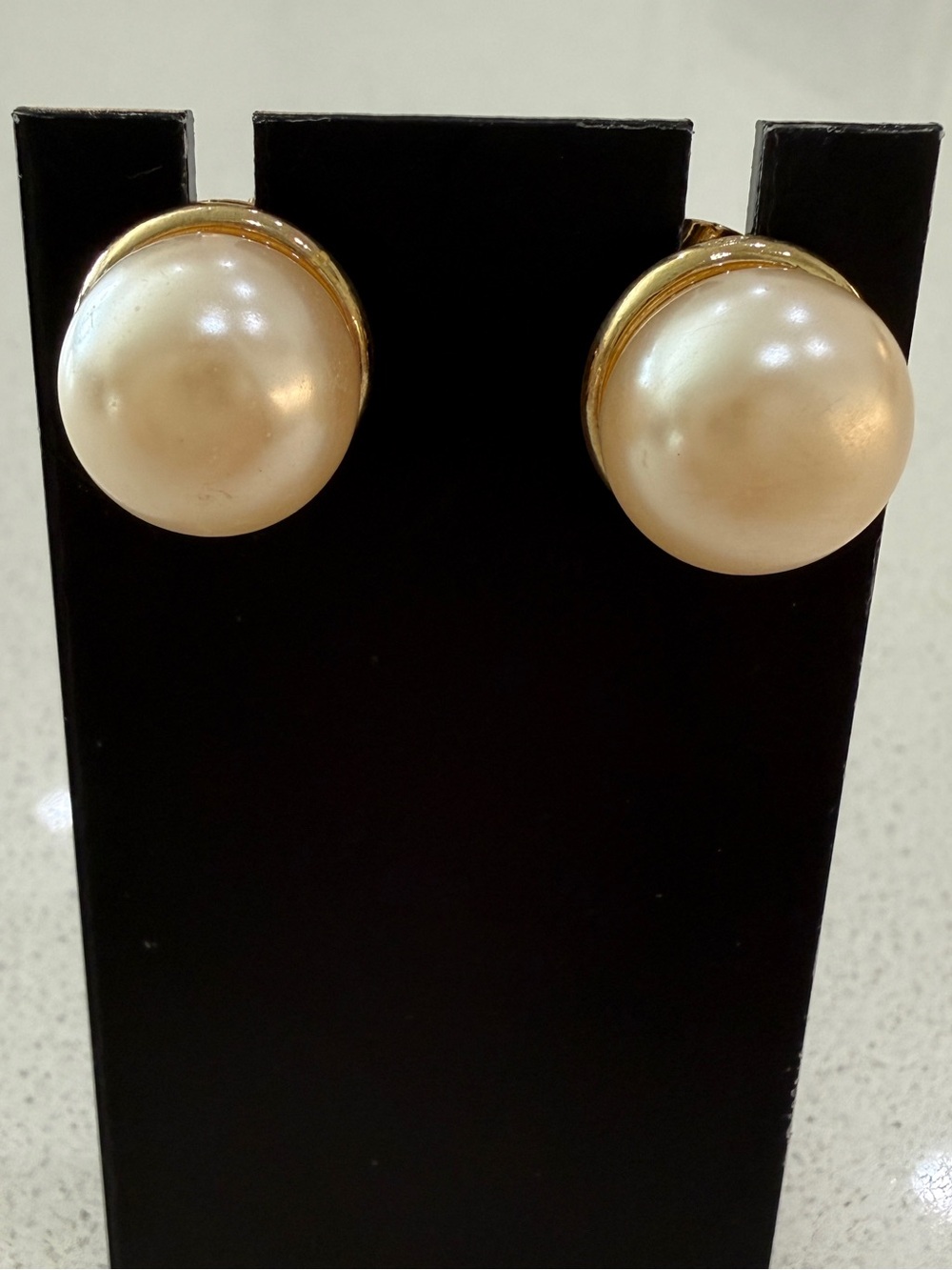 Classic Pearl Dome Clip-On Earrings in Cream